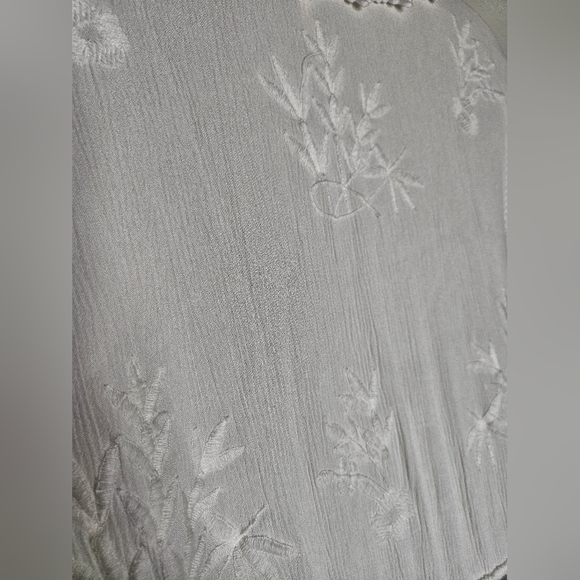 Free People Marissa Embroidered Cutout Ruffle Sleeve Mini Dress Oversize V-Neck - Picture 12 of 15